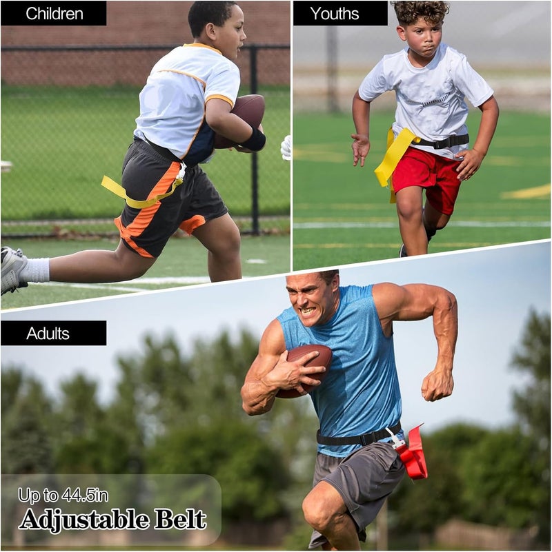 DkOvn Flag Football Belt, 2pcs Adjustable Flag Football Belt with Belt and Flags, for Youths, Adults - Image 2